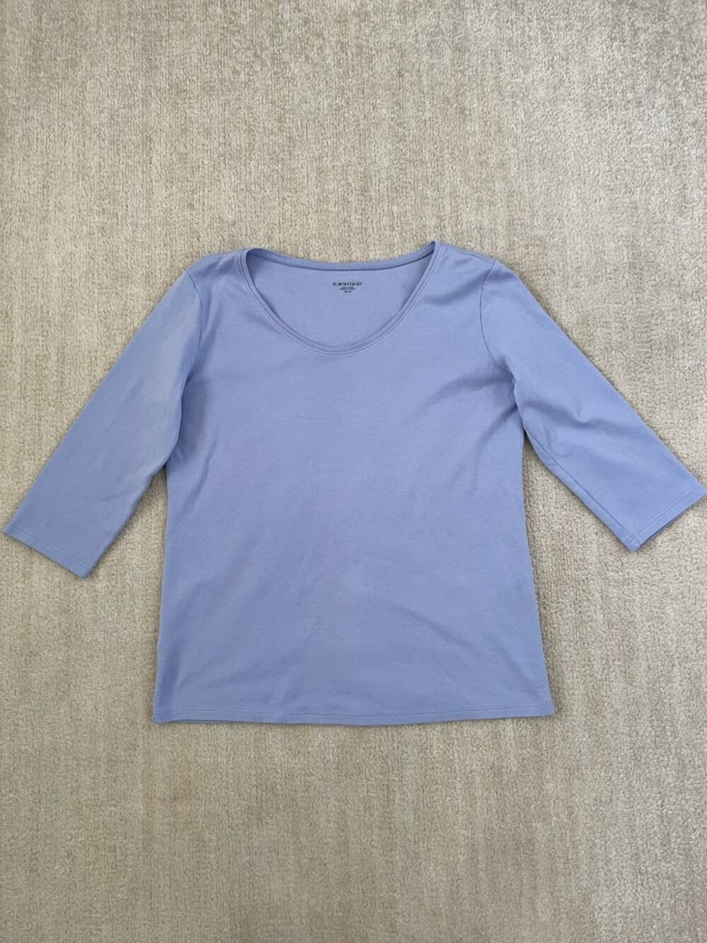 Eileen Fisher Cotton Scoop Neck Knit Tee Shirt Top XS